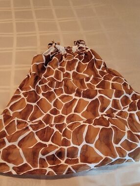 Janie and Jack Girl's Brown & White Giraffe Print Dress Size 5